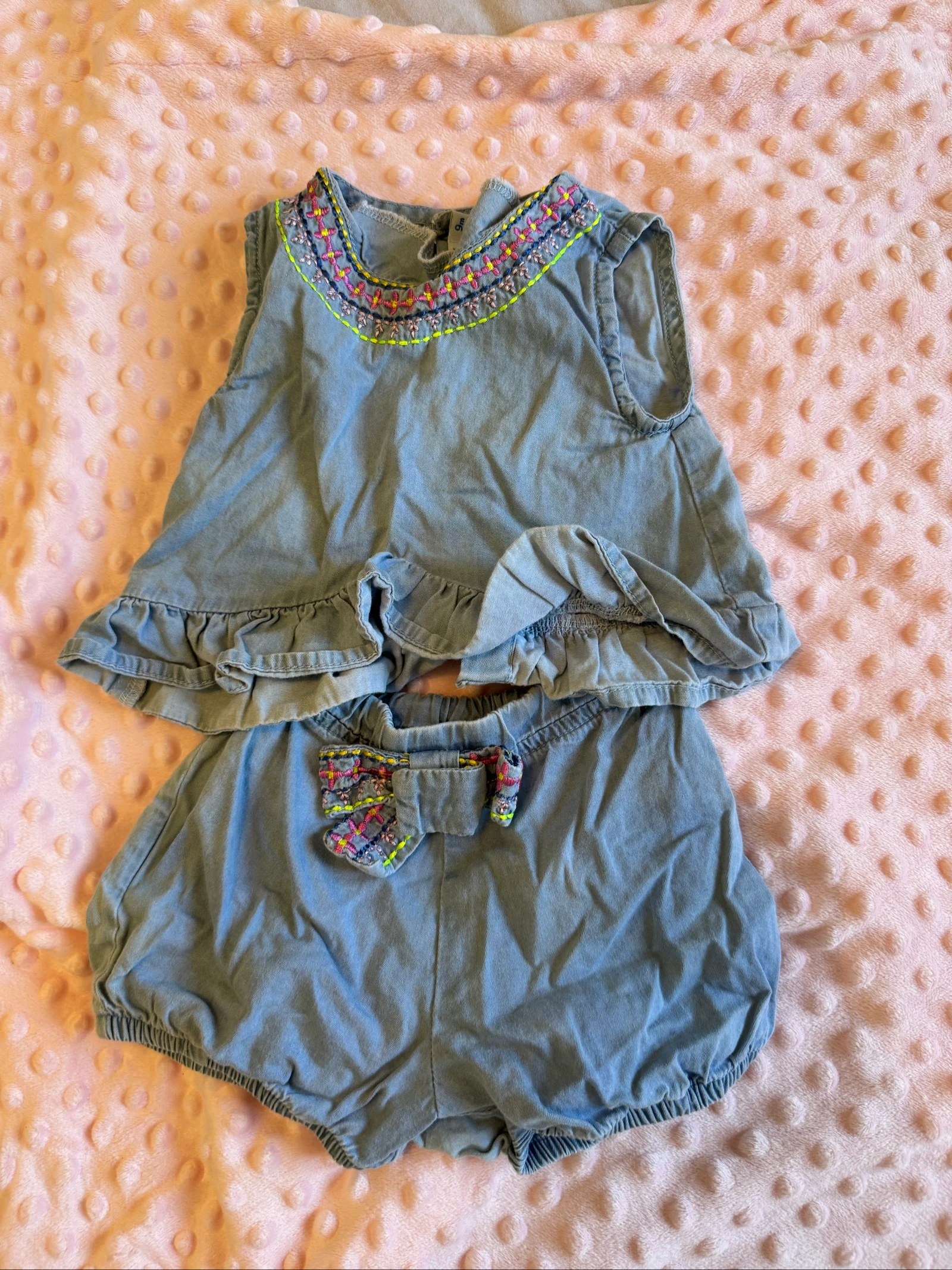 Conjunto Mayoral 9 meses (74 cm) | Blusa + Calções | Muito bom estado